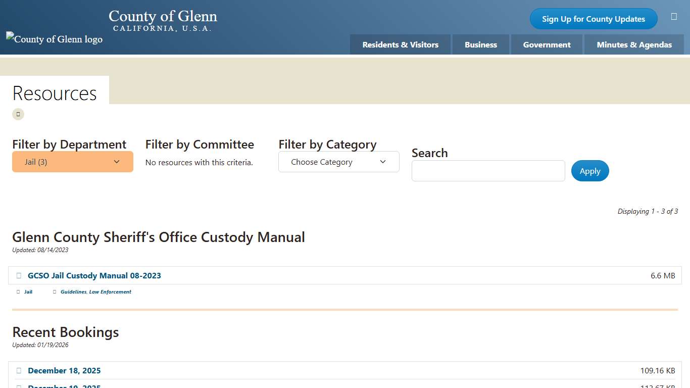 Resources | County of Glenn
